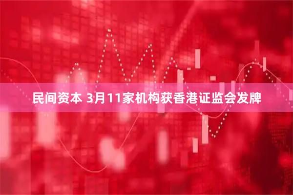 民间资本 3月11家机构获香港证监会发牌