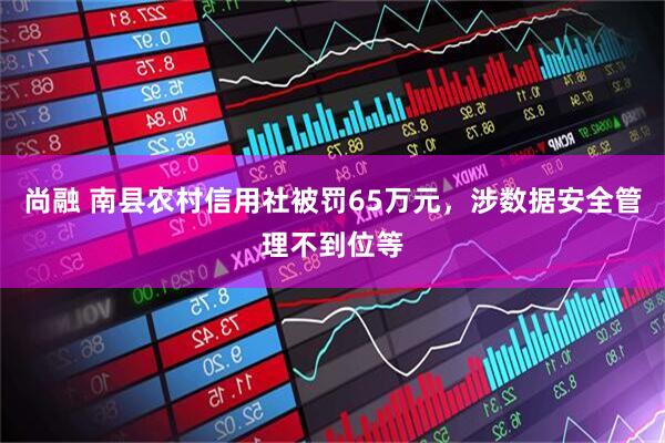 尚融 南县农村信用社被罚65万元，涉数据安全管理不到位等