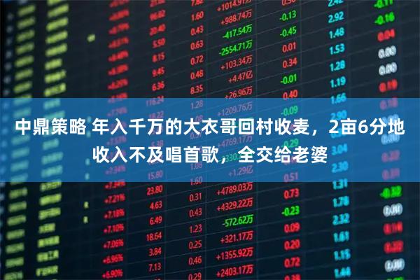 中鼎策略 年入千万的大衣哥回村收麦，2亩6分地收入不及唱首歌，全交给老婆