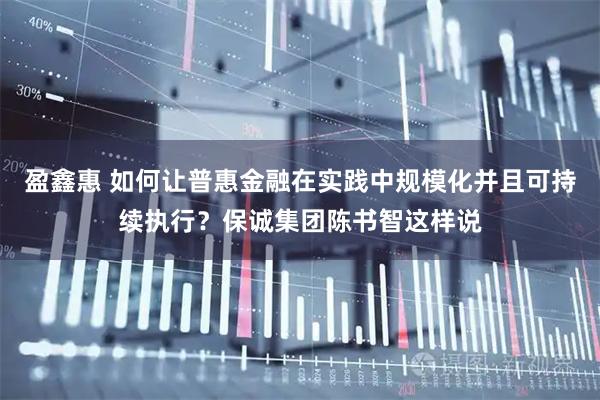 盈鑫惠 如何让普惠金融在实践中规模化并且可持续执行？保诚集团陈书智这样说
