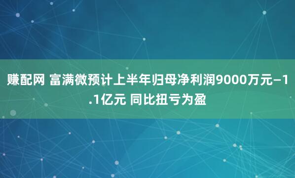 赚配网 富满微预计上半年归母净利润9000万元—1.1亿元 同比扭亏为盈