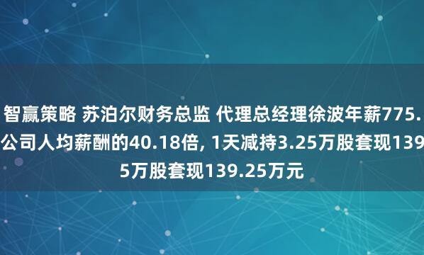 智赢策略 苏泊尔财务总监 代理总经理徐波年薪775.7万元是公司人均薪酬的40.18倍, 1天减持3.25万股套现139.25万元